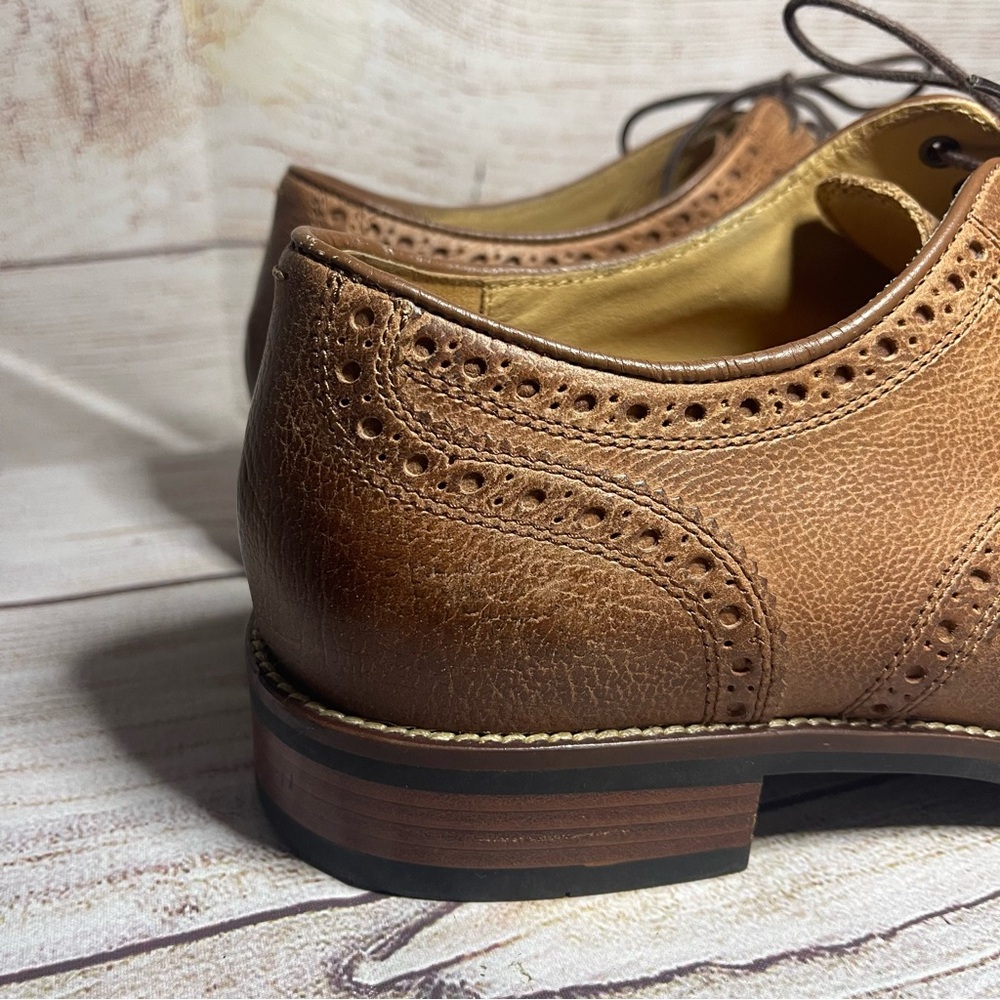Mens 10 M Cole Haan Lenox Hill Grand OS Wingtip C12362 Brown Leather Derby Shoes - Picture 4 of 10